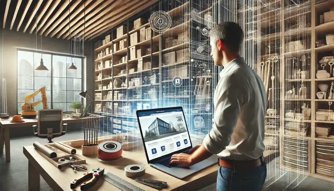 A tradesperson using a professional website to build their online visibility.
